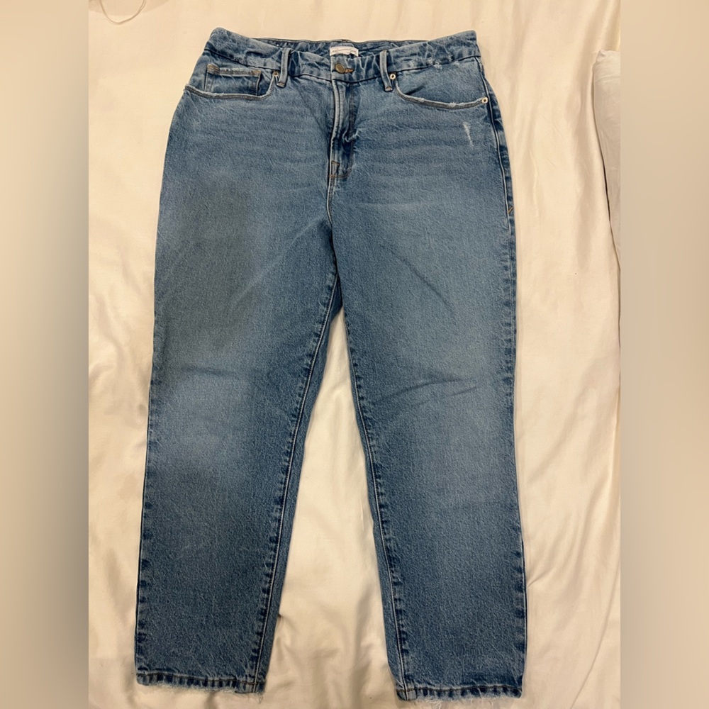Good American Light Blue Straight Leg Jeans